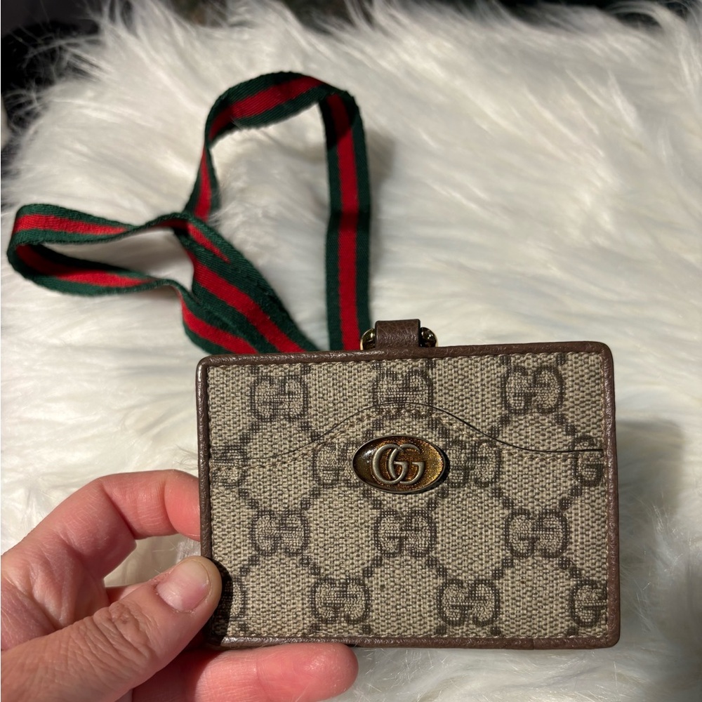 Gucci ID card holderOphidia and web strap landyard new never used.